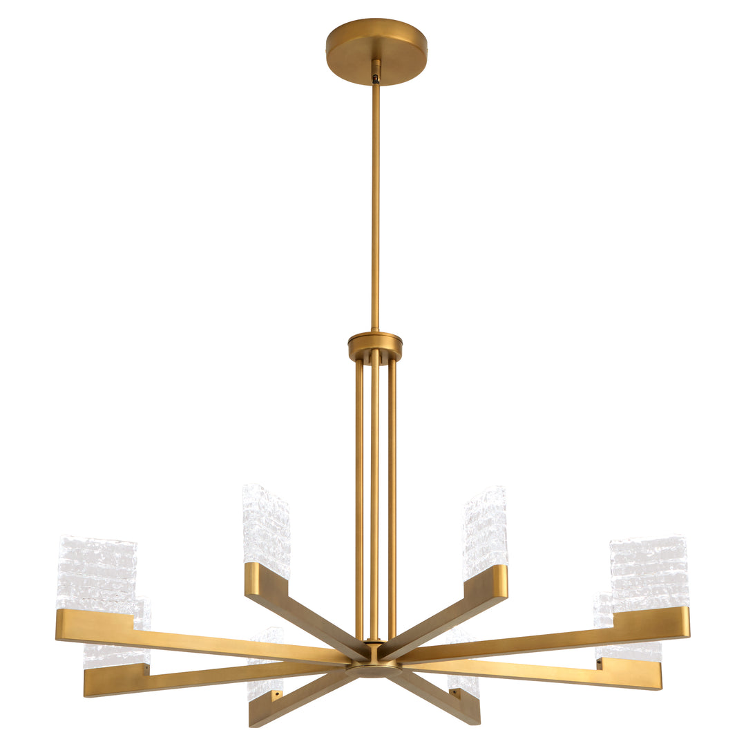 GAMMA 8 Light 5CCT LED Chandelier - Brushed Brass