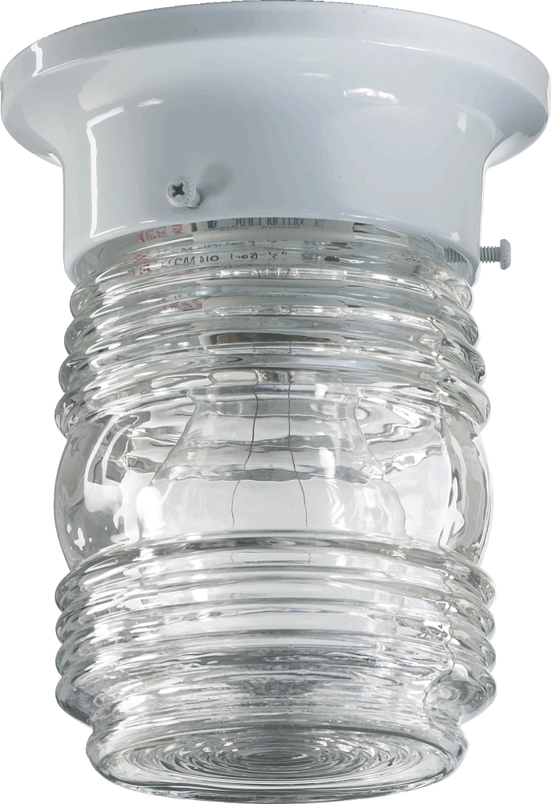 5 Inch Ceiling Mount White Glass - White