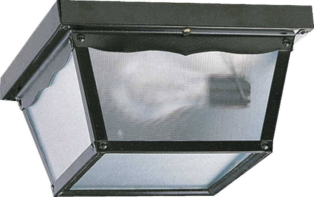 9" Ceiling Mount White Glass - Black