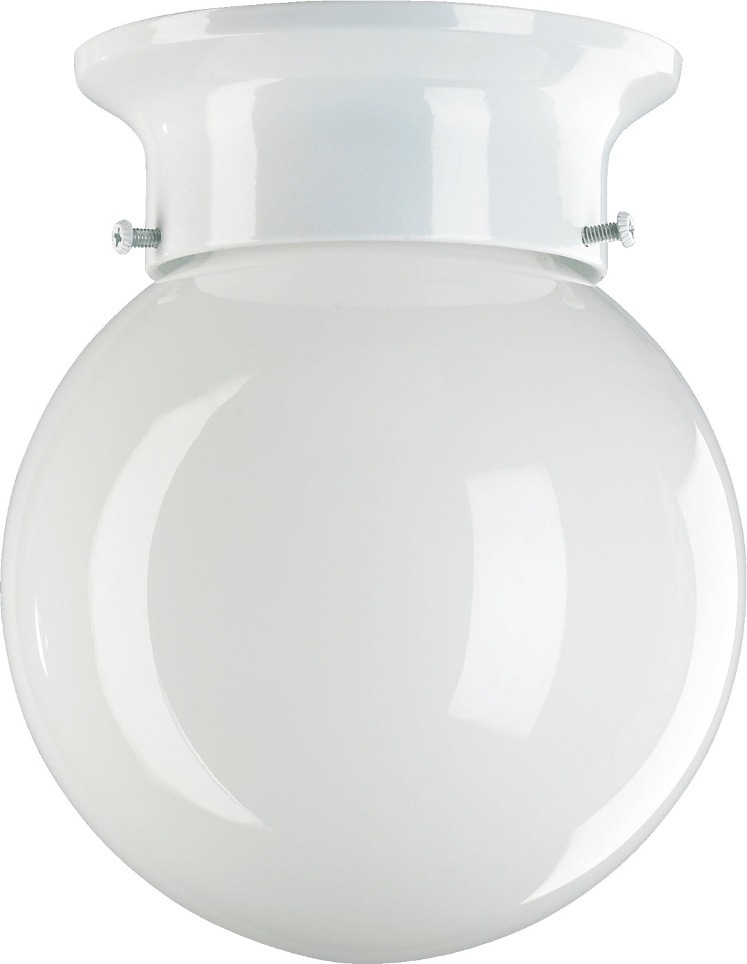6 Inch Ceiling Mount White Glass - White