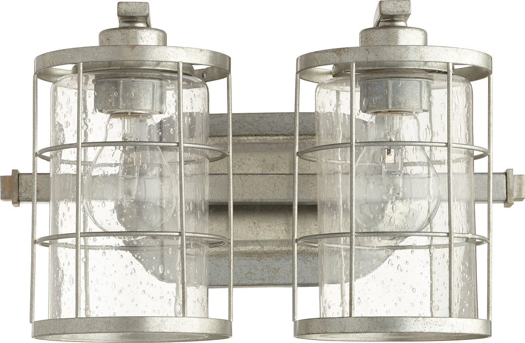 Ellis 2 Light Transitional Tumbled Steel Vanity