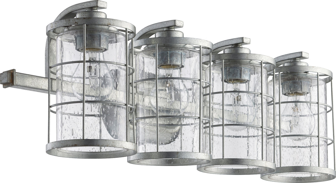 Ellis 4 Light Transitional Tumbled Steel Vanity