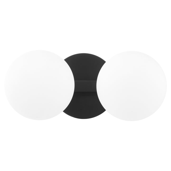 Jasper - 2 Light Modern and Contemporary Matte Black Globe Vanity