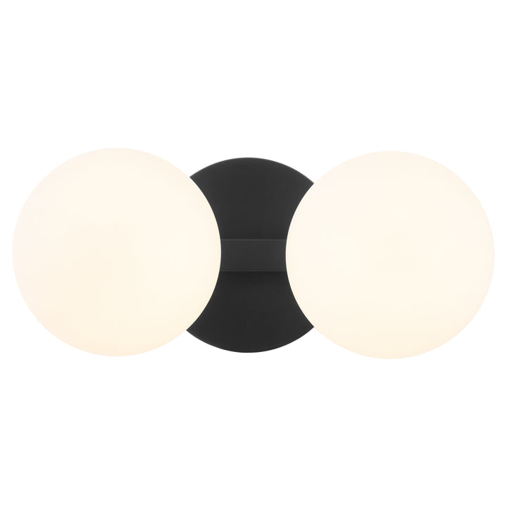 Jasper - 2 Light Modern and Contemporary Matte Black Globe Vanity