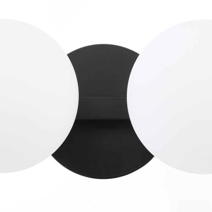 Jasper - 2 Light Modern and Contemporary Matte Black Globe Vanity
