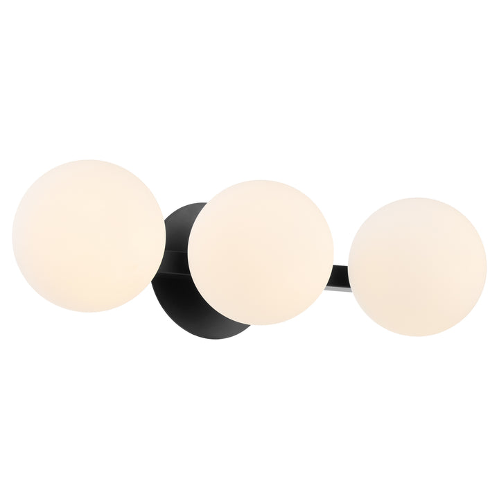 Jasper - 3 Light Modern and Contemporary Matte Black Globe Vanity