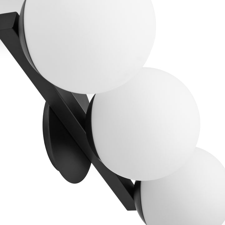 Jasper - 3 Light Modern and Contemporary Matte Black Globe Vanity