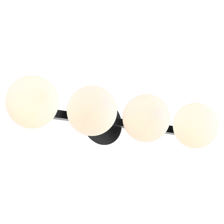 Jasper - 4 Light Modern and Contemporary Matte Black Globe Vanity