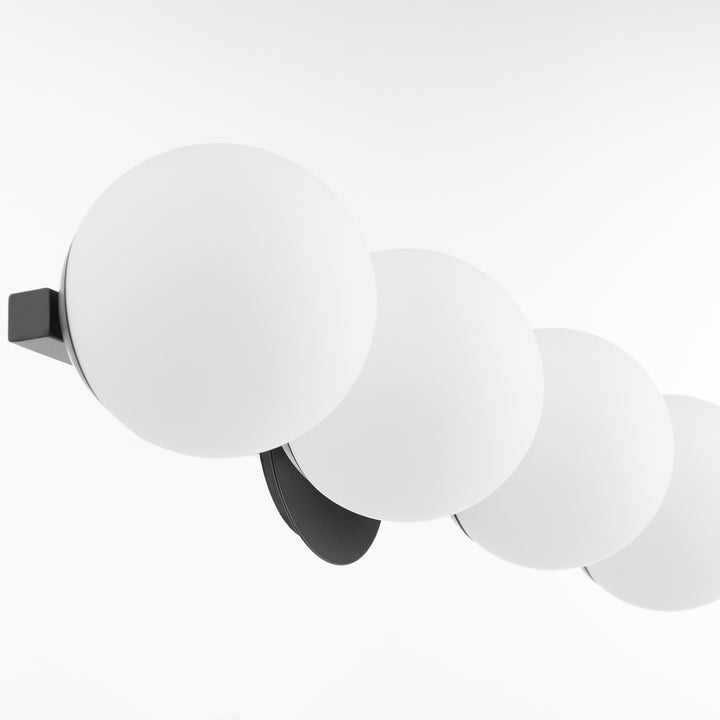 Jasper - 4 Light Modern and Contemporary Matte Black Globe Vanity
