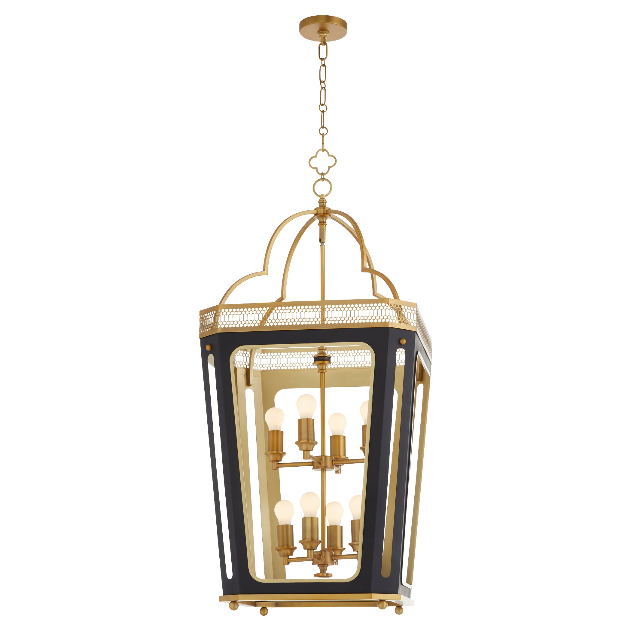 LOIRE 8-Light Pendant - Matte Black / Brushed Brass - hover