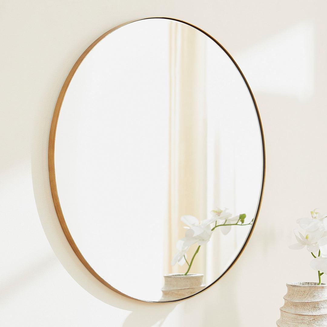30" Round Mirror  - Gold