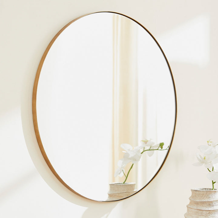 30" Round Mirror  - Gold