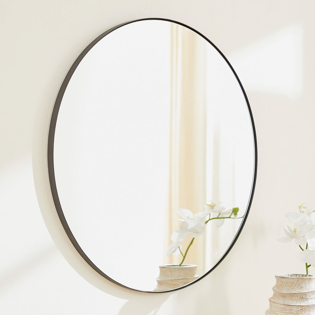 30" Round Mirror  - Matte Black