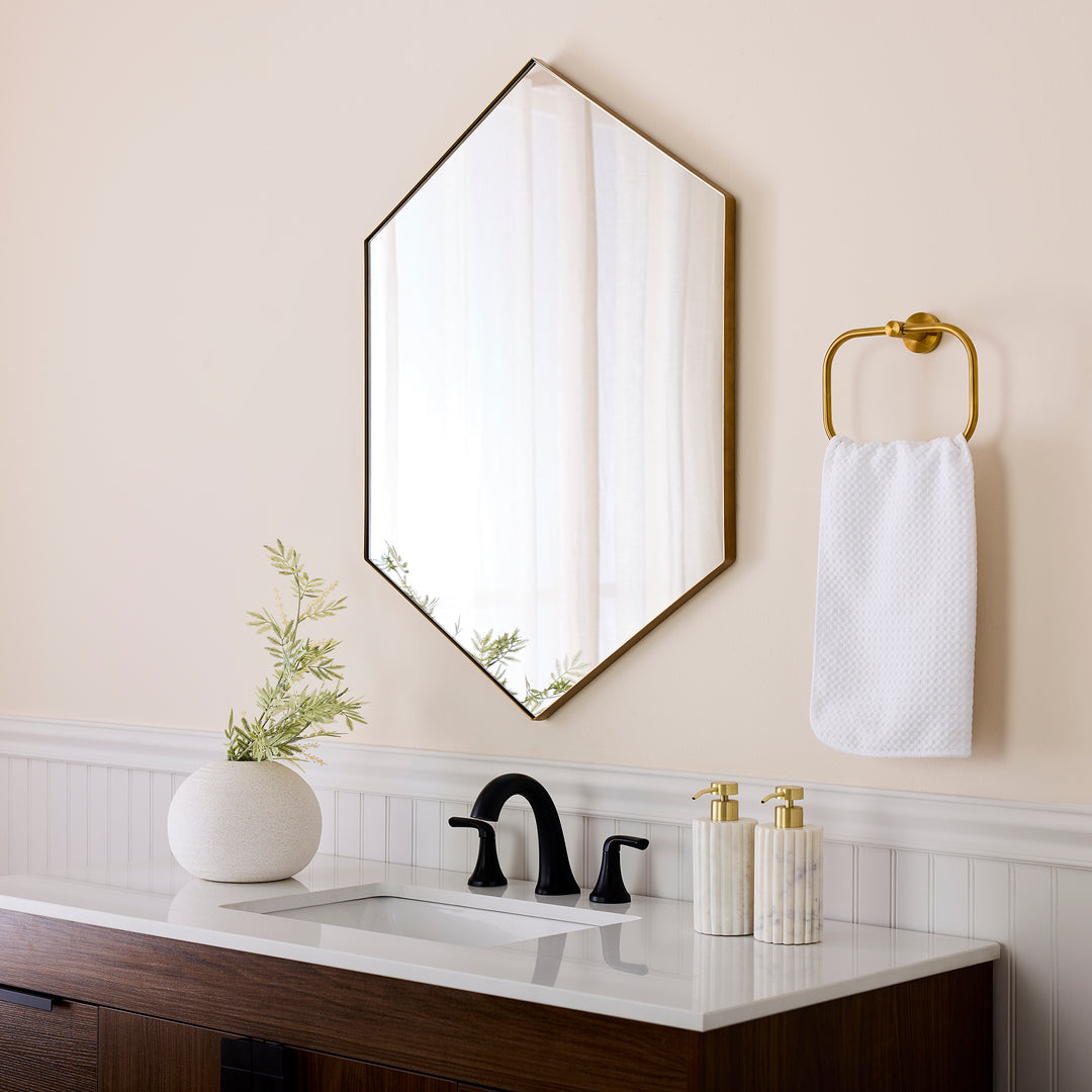 24"x34" HEXAGON Mirror - Gold
