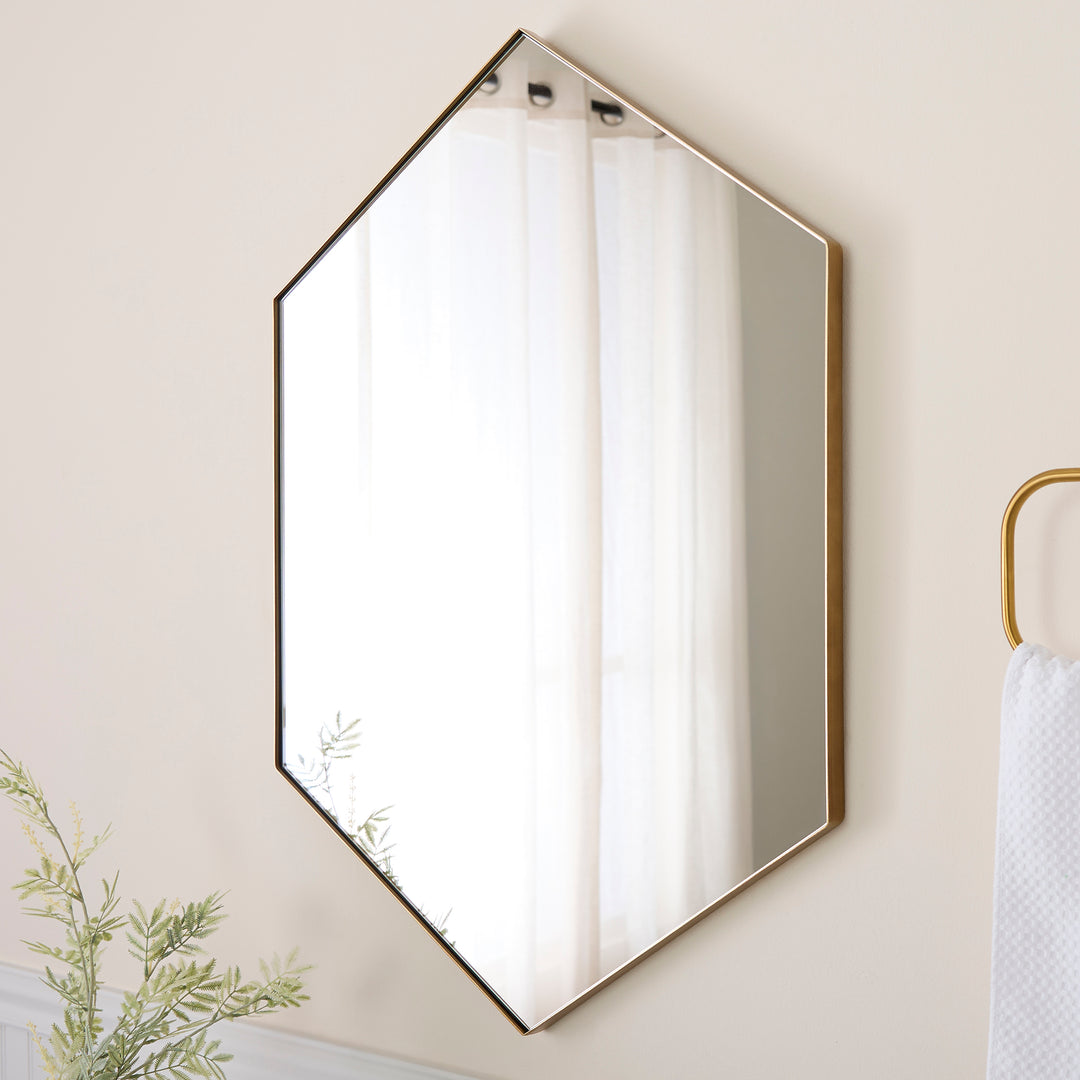 24"x34" HEXAGON Mirror - Gold