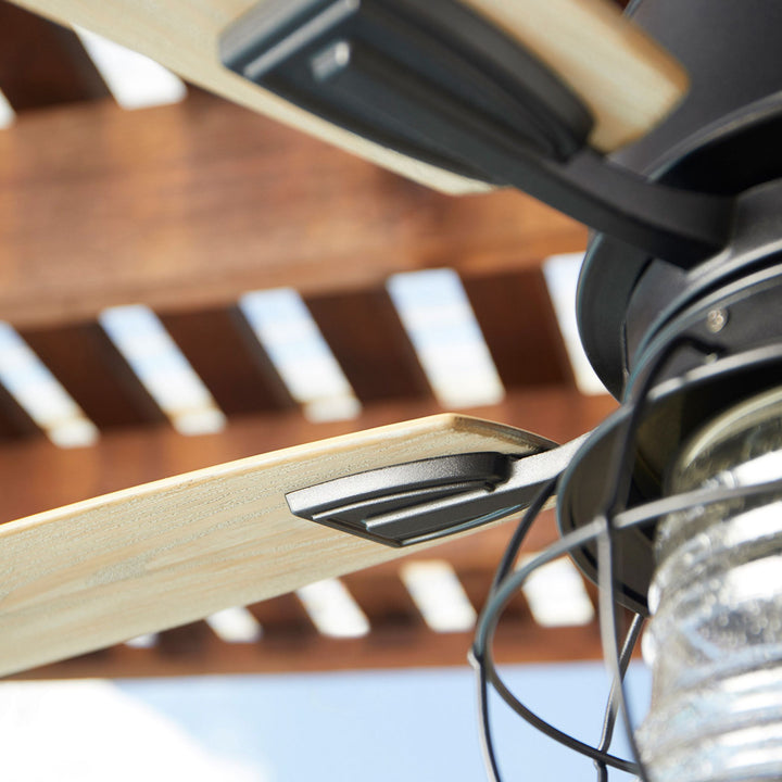 Galveston 52-in Black Indoor/Outdoor Ceiling Fan (5-Blade) - Textured Black