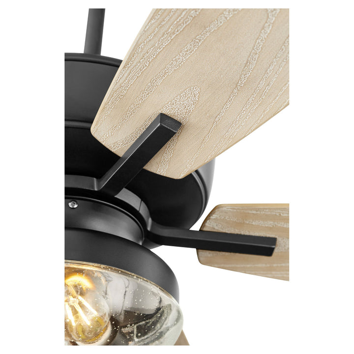 Breeze Patio 52-in Black Indoor/Outdoor Ceiling Fan (5-Blade) - Textured Black