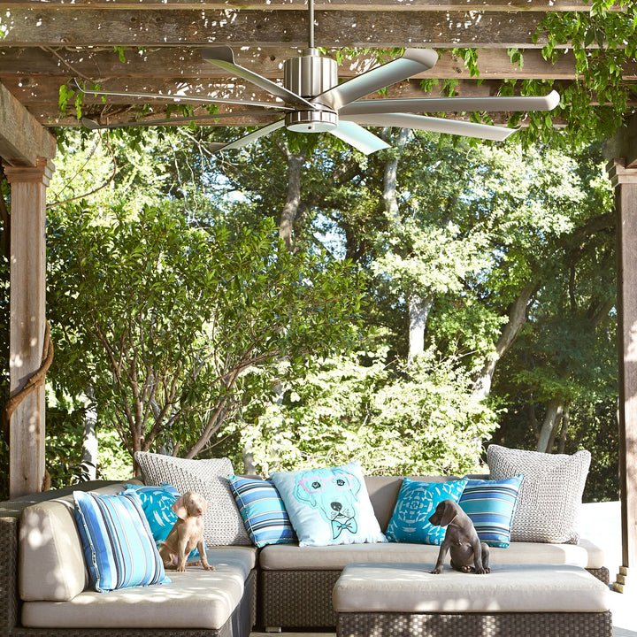 Proxima Patio 60-in Satin Nickel Indoor/Outdoor Ceiling Fan (8-Blade)