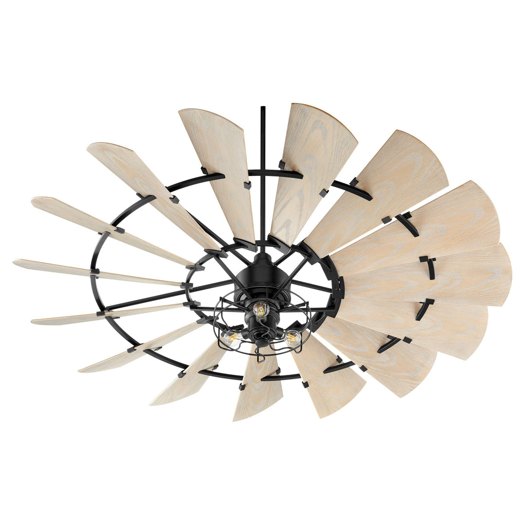 Windmill 72-in Black Indoor/Outdoor Ceiling Fan (15-Blade) - Textured Black