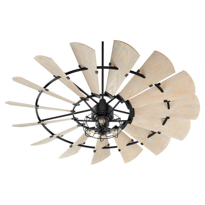 Windmill 72-in Black Indoor/Outdoor Ceiling Fan (15-Blade) - Textured Black