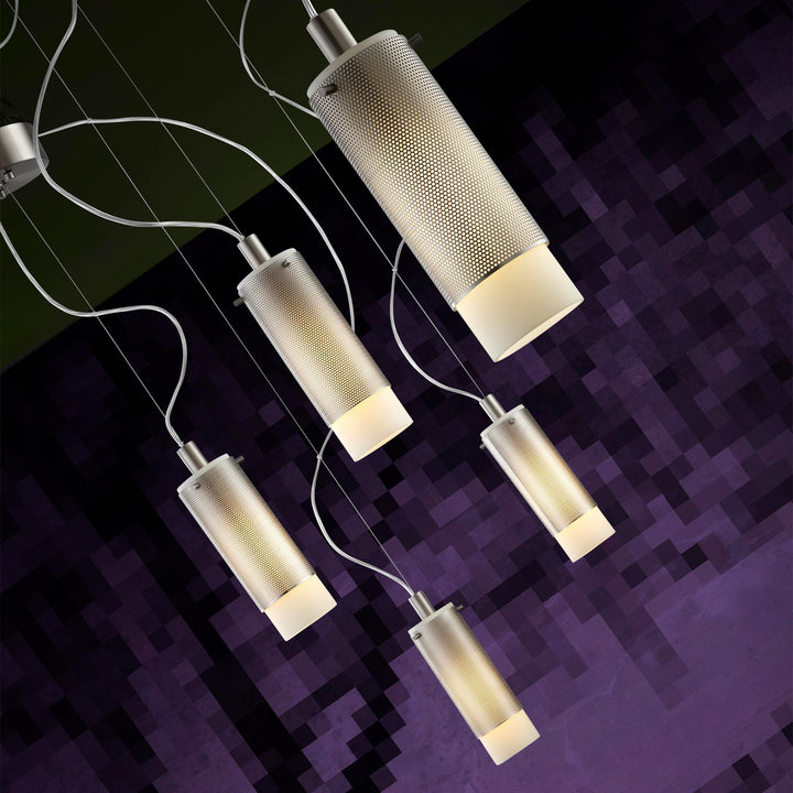 LOTUS One Light Compact Fluorescent Lamp Pendant - Satin Nickel