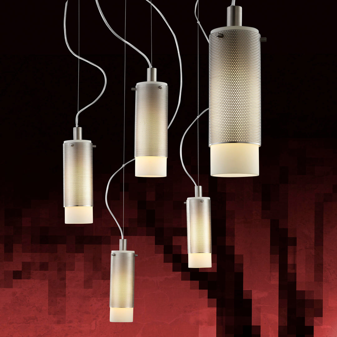 LOTUS One Light Compact Fluorescent Lamp Pendant - Satin Nickel