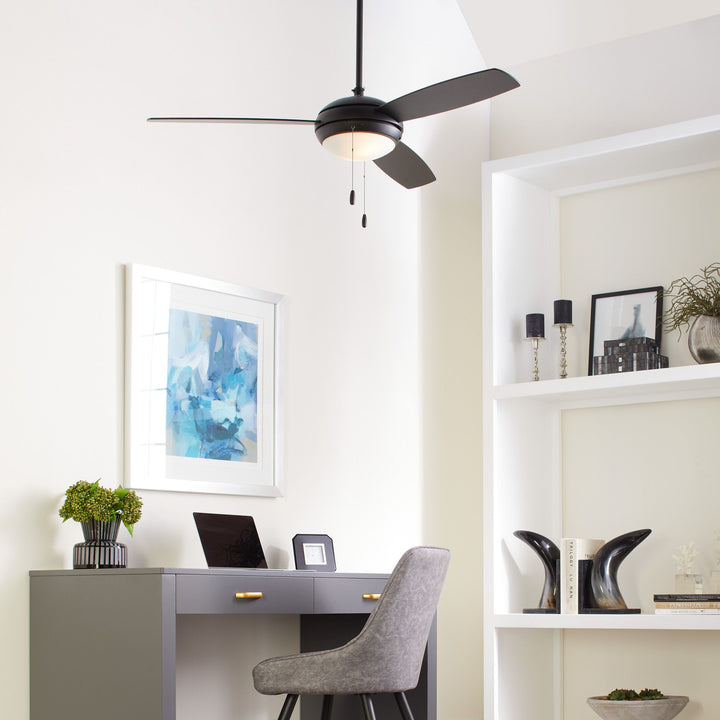 Expo 52" Three-Blade Matte Black LED Ceiling Fan