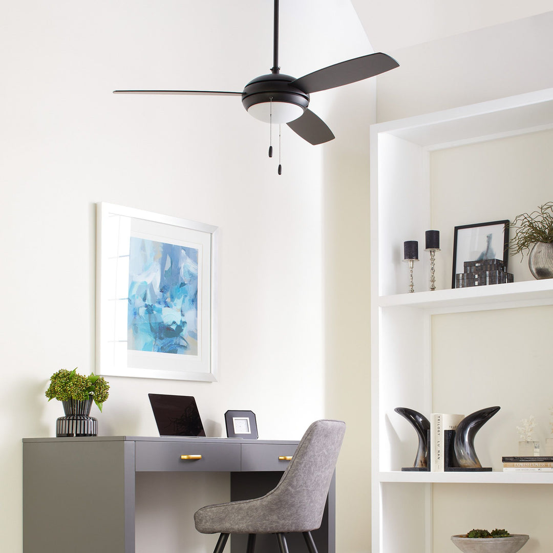 Expo 52" Three-Blade Matte Black LED Ceiling Fan