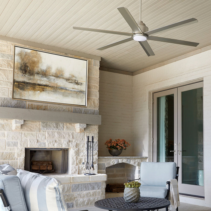 TITUS 65” 6 Blade Fan - Satin Nickel