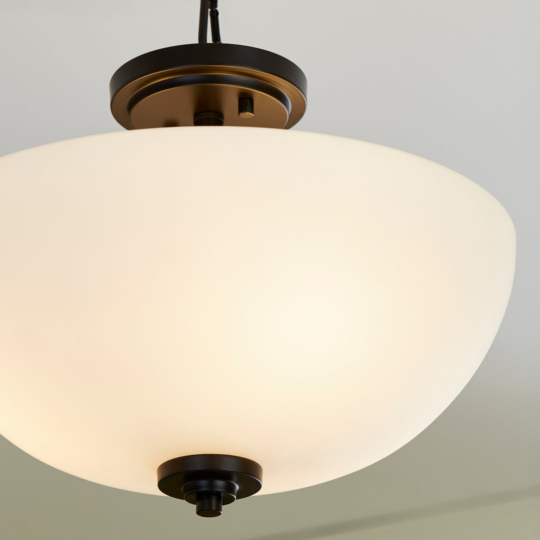 ADAMS 15" Satin Opal Dual Mount - Matte Black