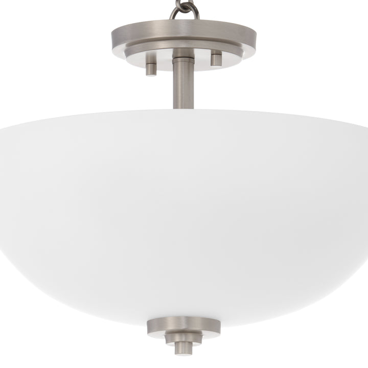 ADAMS 15" Satin Opal Dual Mount -  Satin Nickel