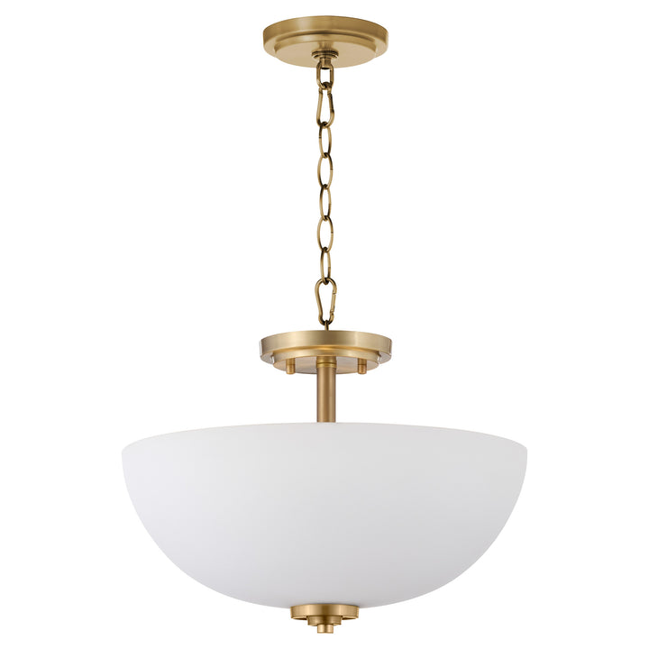 ADAMS 15" Satin Opal Dual Mount - Aged Brass