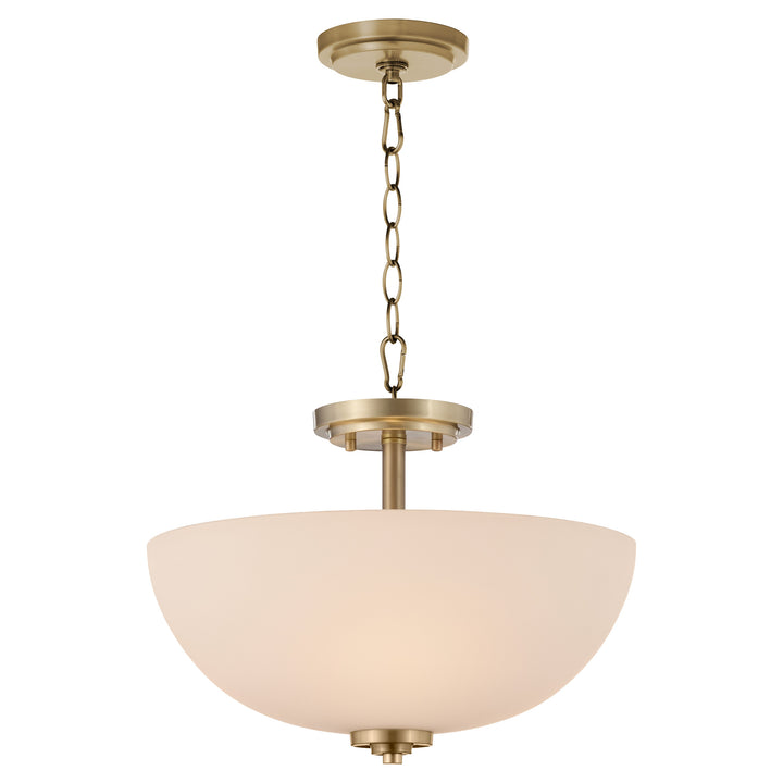 ADAMS 15" Satin Opal Dual Mount - Aged Brass