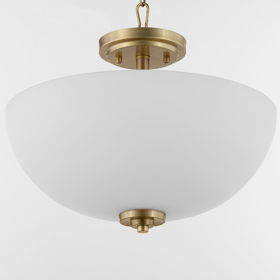 ADAMS 15" Satin Opal Dual Mount - Aged Brass