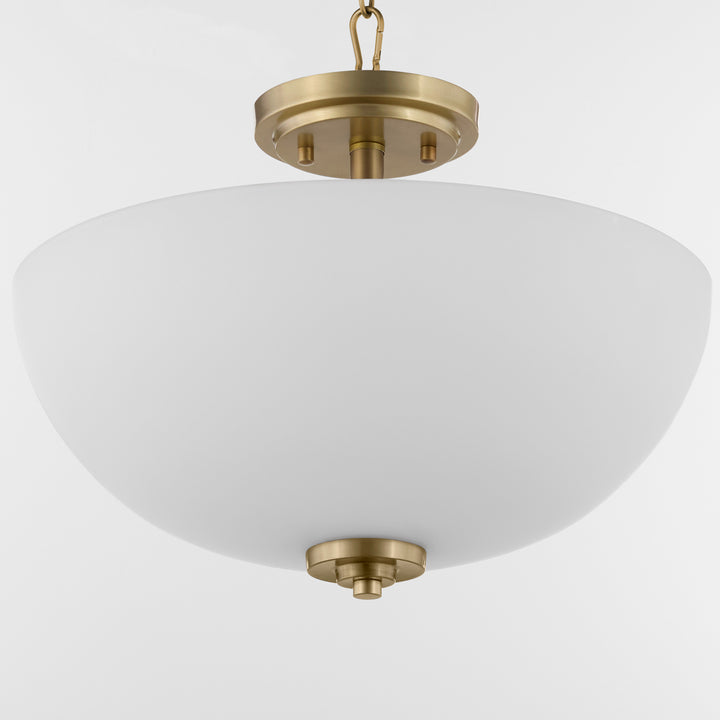 ADAMS 15" Satin Opal Dual Mount - Aged Brass