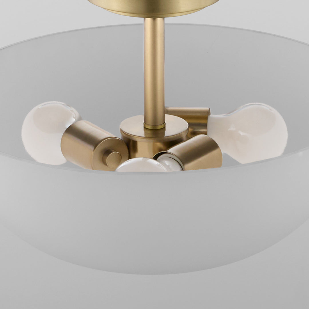 ADAMS 15" Satin Opal Dual Mount - Aged Brass