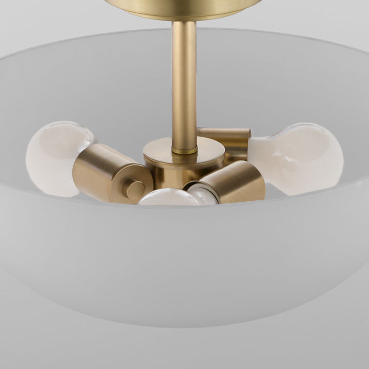 ADAMS 15" Satin Opal Dual Mount - Aged Brass