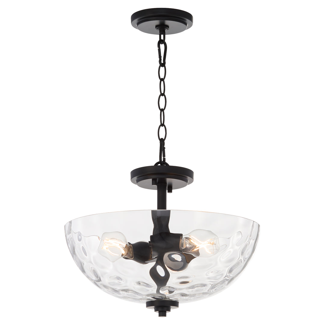 ADAMS 15" Clear/Hammered Dual Mount - Matte Black