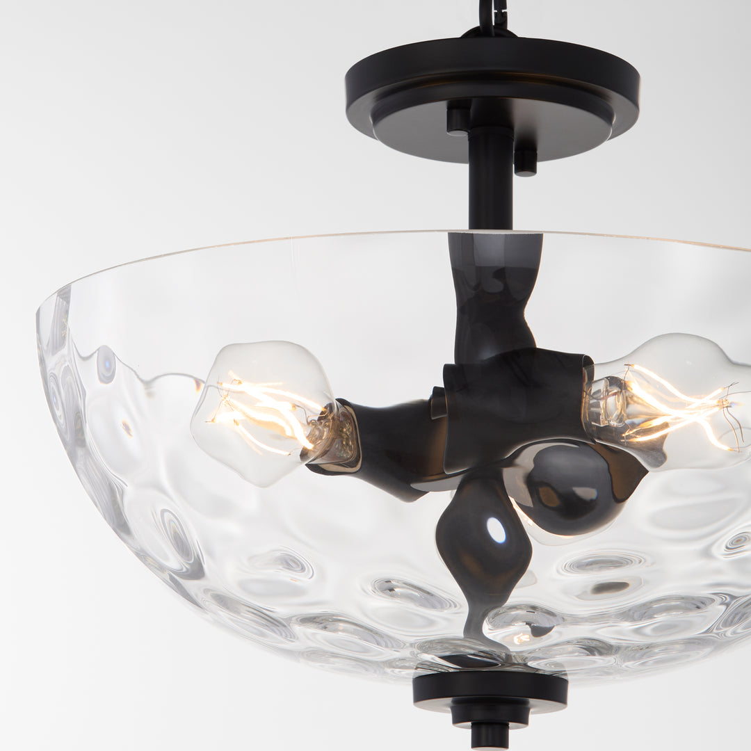 ADAMS 15" Clear/Hammered Dual Mount - Matte Black