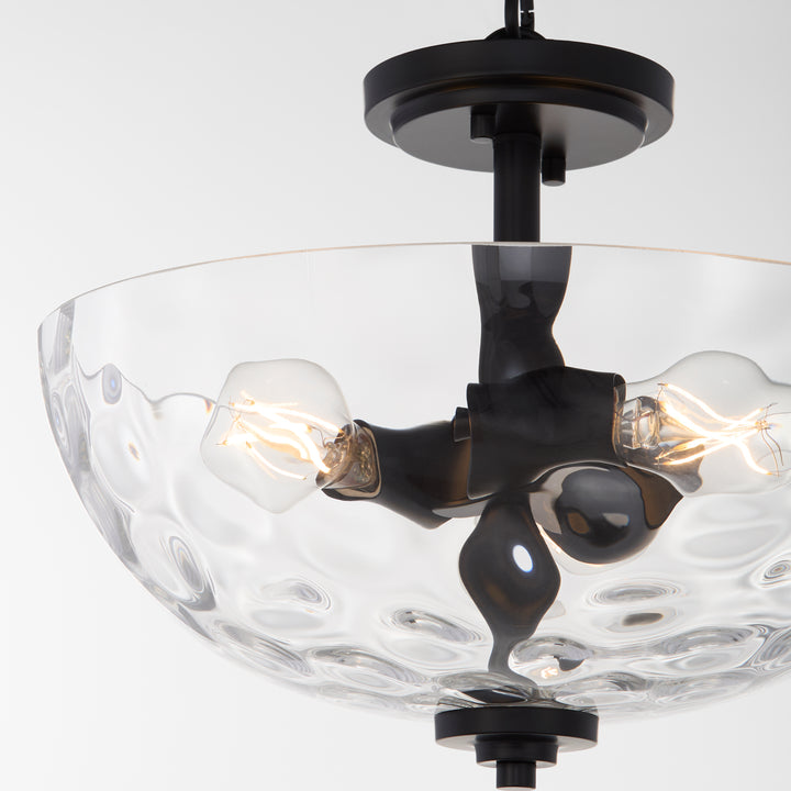 ADAMS 15" Clear/Hammered Dual Mount - Matte Black