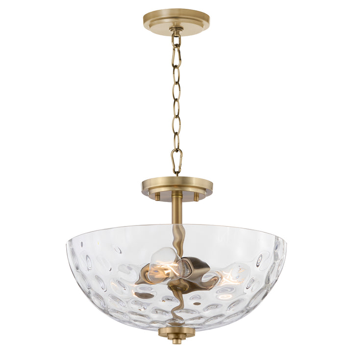 ADAMS 15" Clear/Hammered Dual Mount - Aged Brass