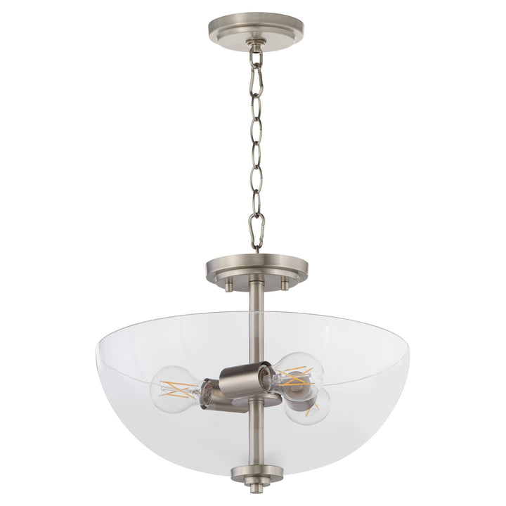 ADAMS 15" Clear Dual Mount -  Satin Nickel