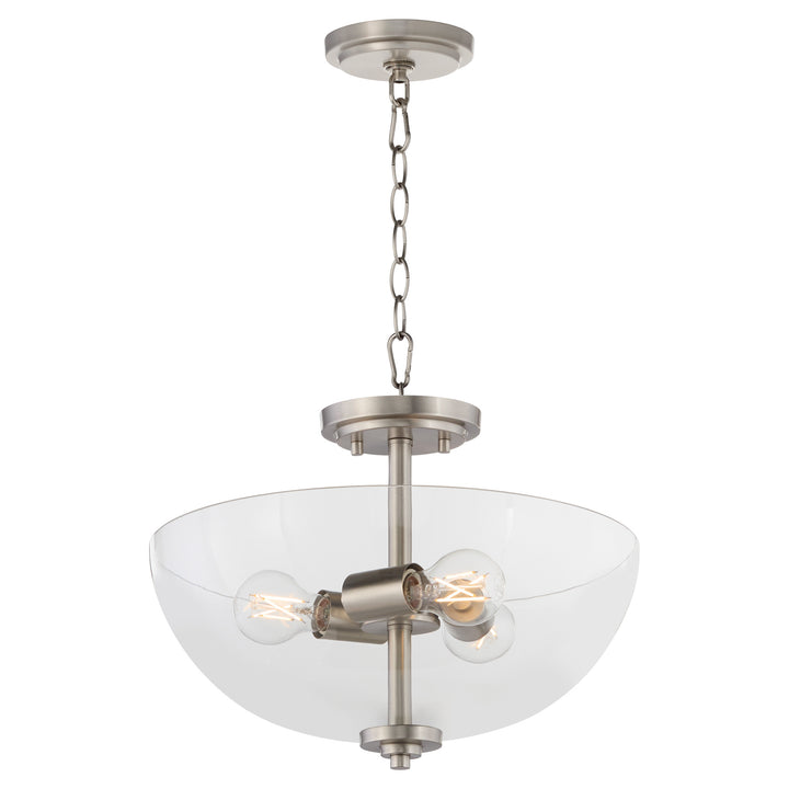 ADAMS 15" Clear Dual Mount -  Satin Nickel