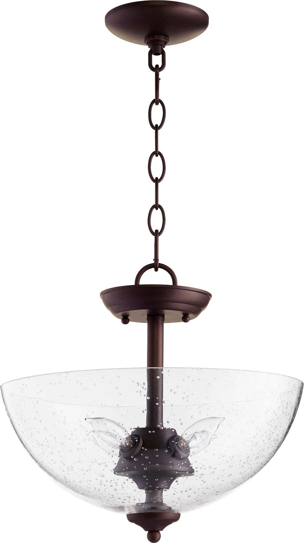 Clr/Seeded 4 Light Bowl - Oiled Bronze