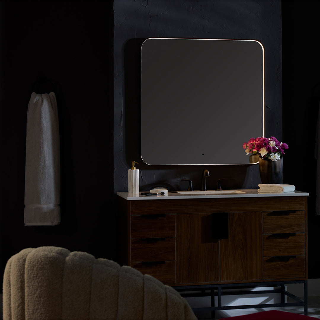 AVIOR 36"x36" Lighted Mirror - Black