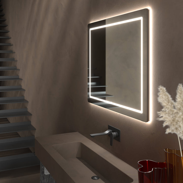 COMPACT 36"x36" Lighted Mirror - Black