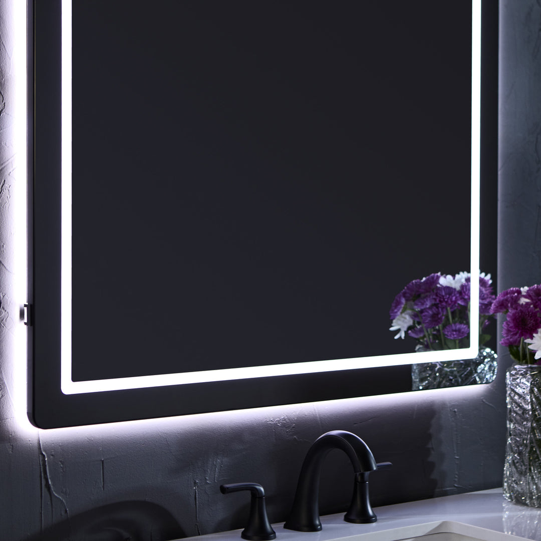 COMPACT 48"x36" Lighted Mirror - Black