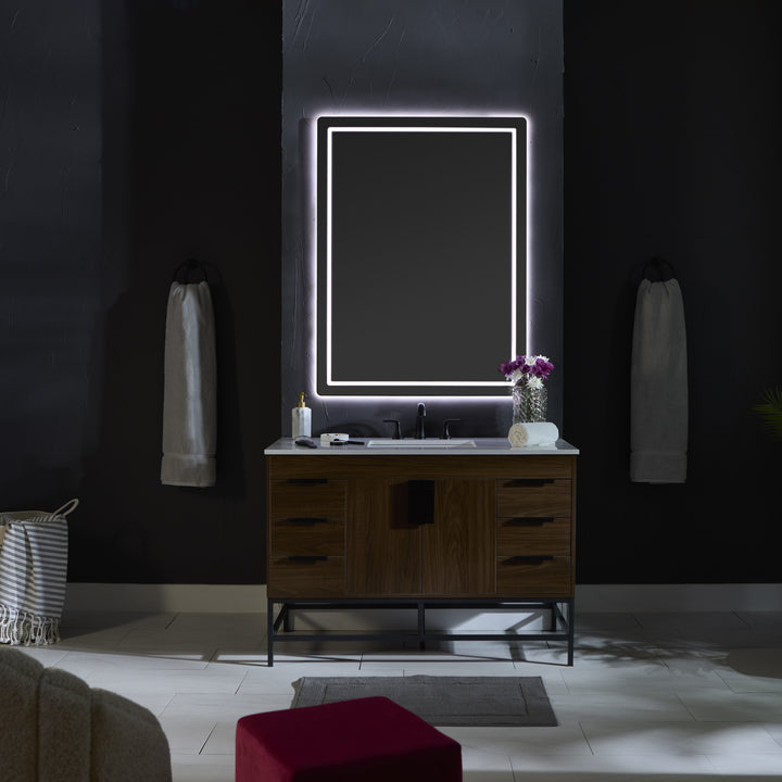 COMPACT 48"x48" Lighted Mirror - Black