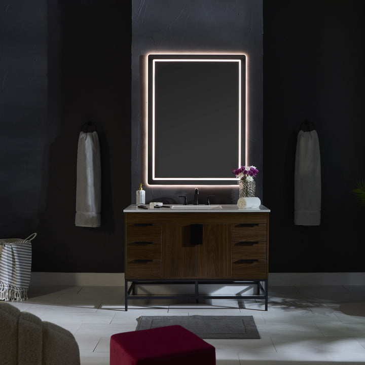 COMPACT 48"x48" Lighted Mirror - Black