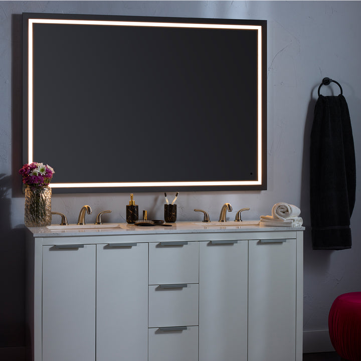 TRACK 36"x36" Lighted Mirror - Black